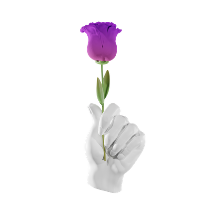 Gesto de tenencia de flores  3D Illustration