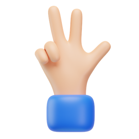 Gesto de tercera mano  3D Icon