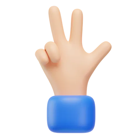 Gesto de tercera mano  3D Icon