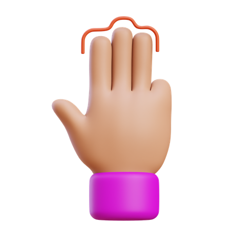 Gesto de toque con la mano 3 veces  3D Icon