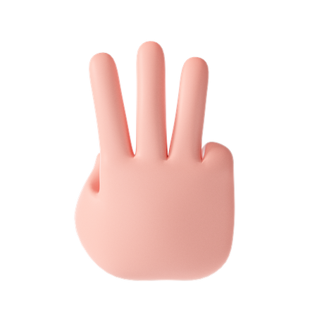 Gesto de tres dedos  3D Illustration