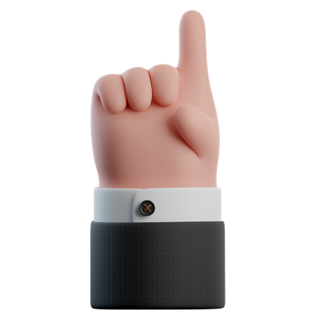 Gesto de mão com um dedo  3D Icon