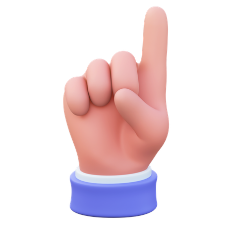 Gesto de la mano con un dedo  3D Icon