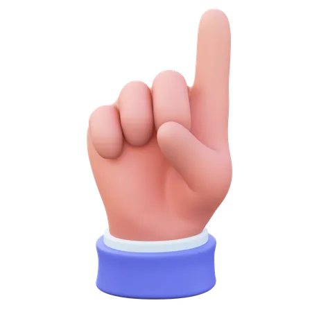 Gesto de la mano con un dedo  3D Icon