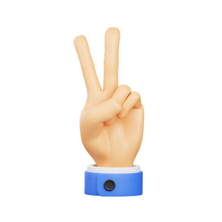 Gesto de victoria con la mano  3D Icon