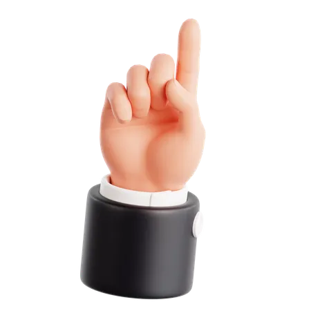 Gesto de la mano con el dedo índice arriba  3D Icon