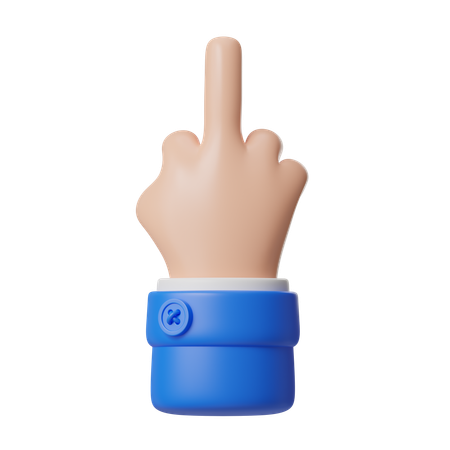 Gesto de la mano con el dedo medio  3D Icon