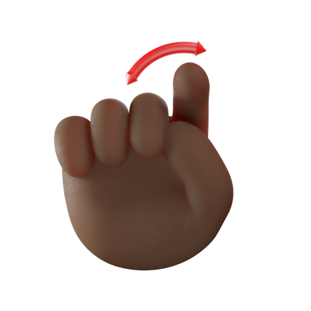 Deslizar hacia arriba el gesto del dedo derecho  3D Illustration
