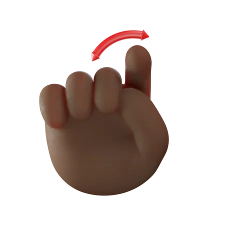 Deslizar hacia arriba el gesto del dedo derecho  3D Illustration