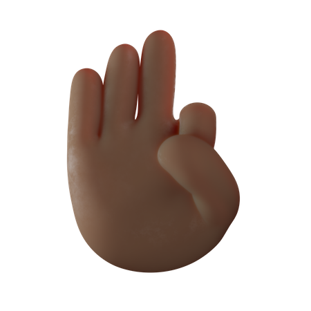 Último gesto com três dedos  3D Illustration