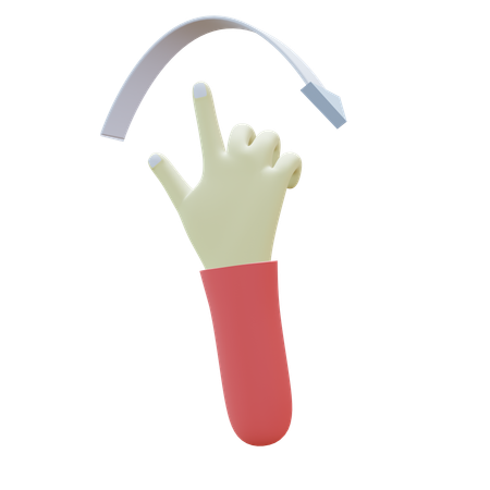 Girar el gesto de los dedos derechos  3D Icon