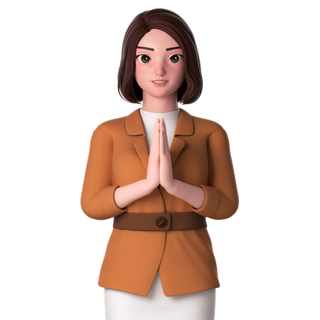 Gesto de namaste  3D Illustration