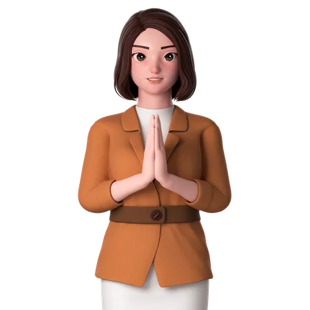 Gesto de namaste  3D Illustration