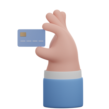 Gesto de tarjeta bancaria en la mano  3D Icon