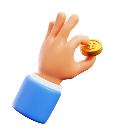 Gestos com as mãos segurando moedas  3D Icon