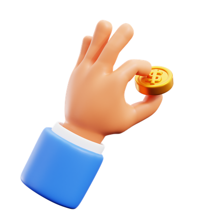 Gestos com as mãos segurando moedas  3D Icon