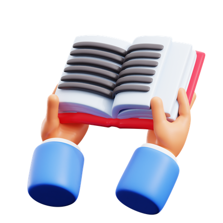 Gestos com as mãos para leitura de livros  3D Icon