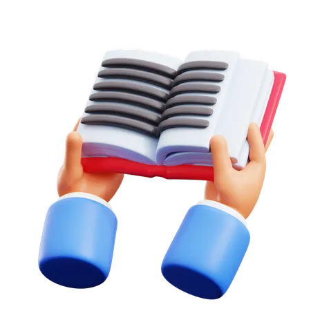 Gestos com as mãos para leitura de livros  3D Icon