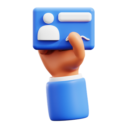 Cartão segurando gestos com as mãos  3D Icon