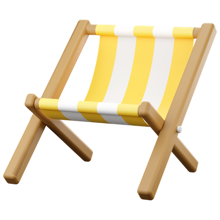 Gestreifter Strandstuhl  3D Icon
