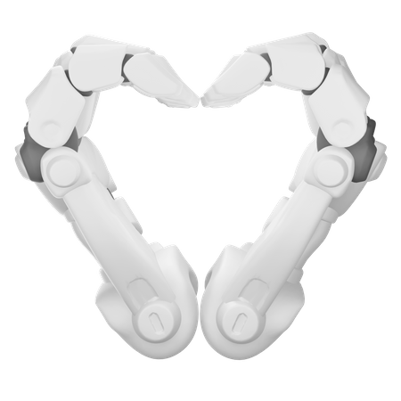 Gesture heart Robot hand  3D Icon