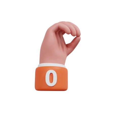 Gesture Numbers 0 3D Icon