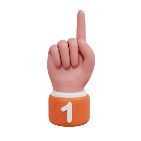 Gesture Numbers 1 3D Icon