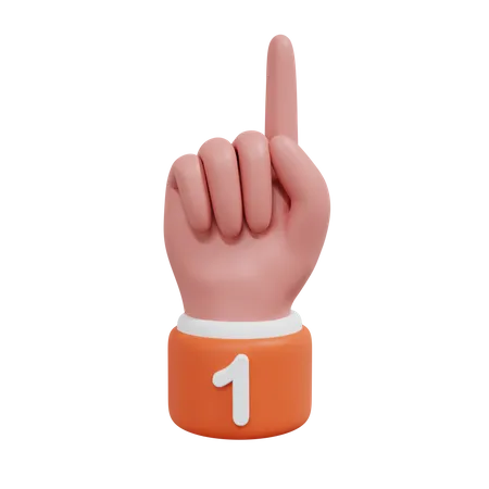 Gesture Numbers 1 3D Icon