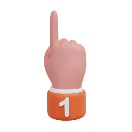 Gesture Numbers  1 3D Icon
