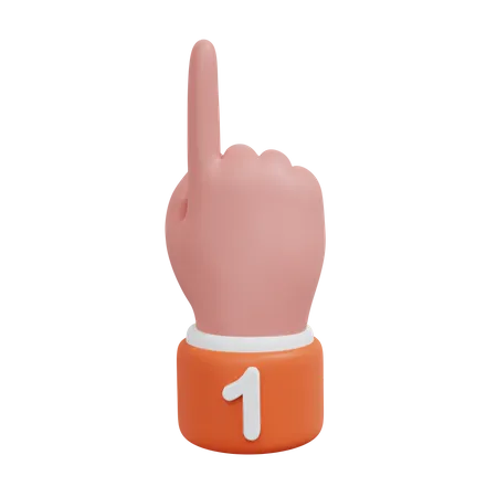 Gesture Numbers  1  3D Icon