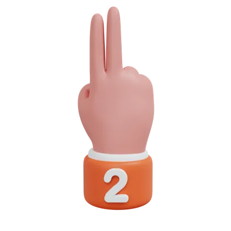 Gesture Numbers  2  3D Icon