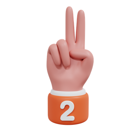 Gesture Numbers 2  3D Icon