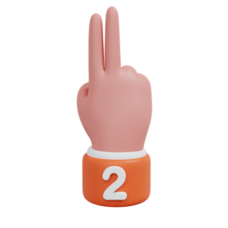 Gesture Numbers  2 3D Icon