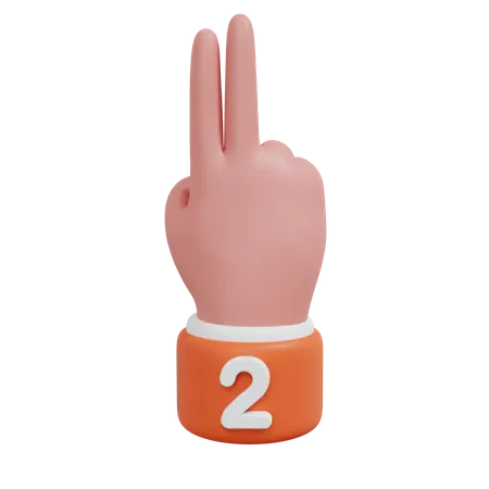 Gesture Numbers  2 3D Icon