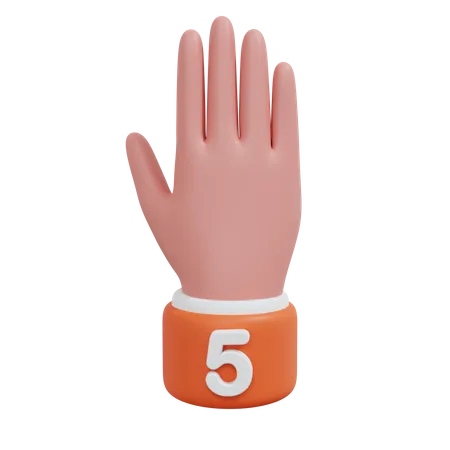 Gesture Numbers 5  3D Icon