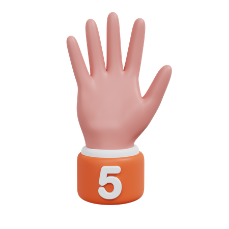 Gesture Numbers 5  3D Icon