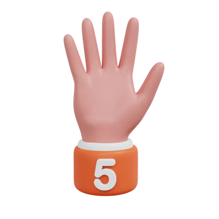 Gesture Numbers 5  3D Icon