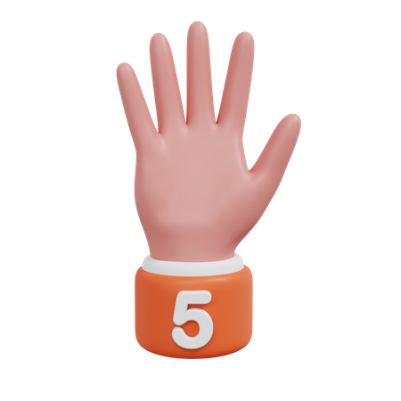 Gesture Numbers 5 3D Icon