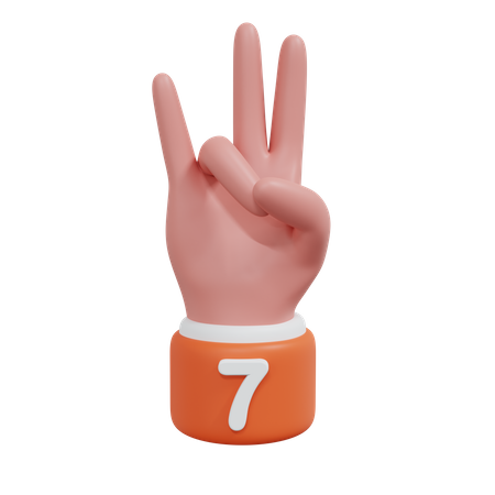 Gesture Numbers 7  3D Icon