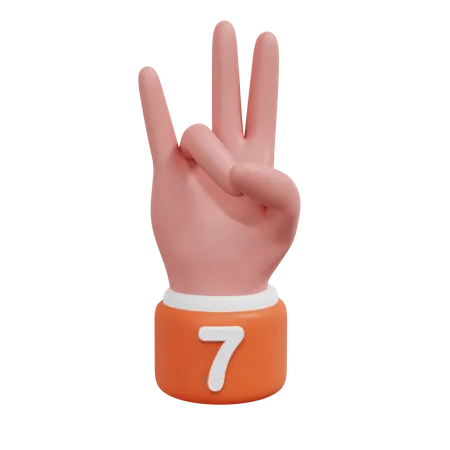 Gesture Numbers 7  3D Icon