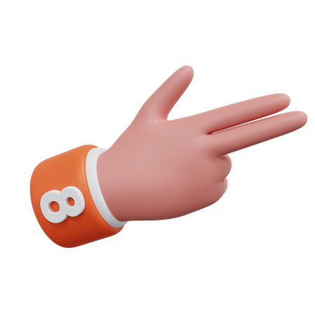 Gesture Numbers 8  3D Icon