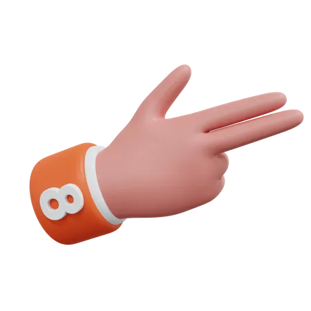 Gesture Numbers 8  3D Icon