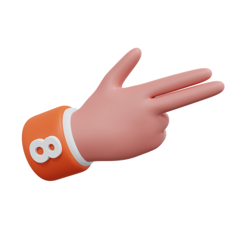 Gesture Numbers 8 3D Icon