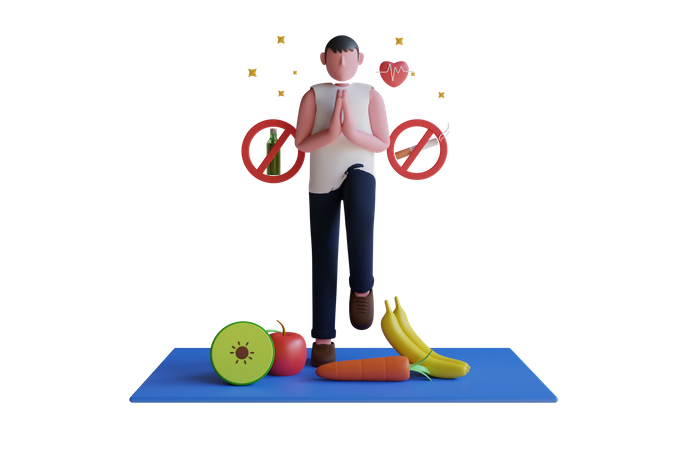 Gesunder Ernährungsplan  3D Illustration