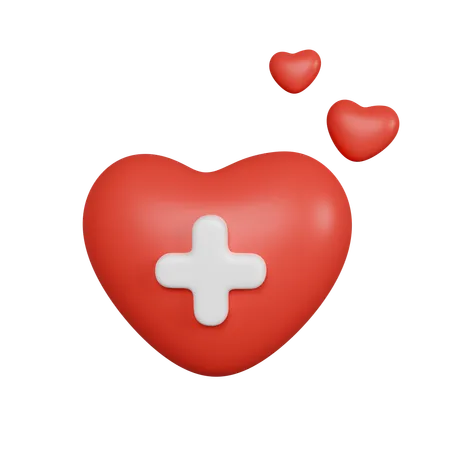3 D Rotes Herz Mit Pluszeichen Symbol Herzschlag Oder Kardiogramm Fur Einen Gesunden Lebensstil Pulsmessung Herzunterstutzung Symbol Isoliert Auf Weissem Hintergrund 3 D Darstellung Beschneidungspfad 3D Icon