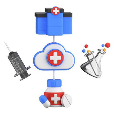 Gesundheits-Cloud-Speicher  3D Icon