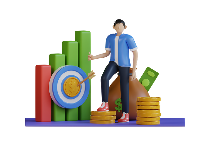 Getting Profit In Business  3D Icon