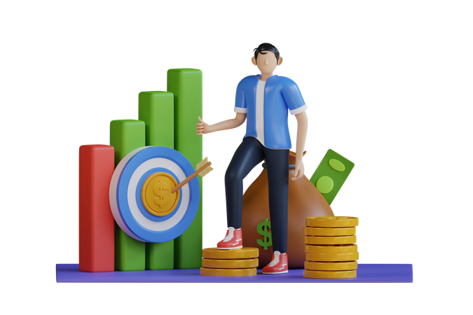 Getting Profit In Business  3D Illustration