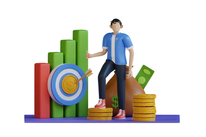 Getting Profit In Business  3D Illustration