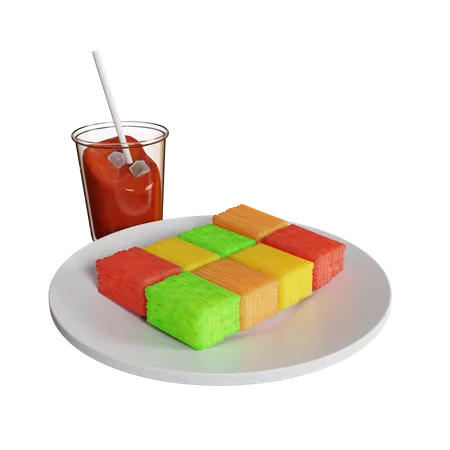 Getuk And Ice Tea  3D Icon